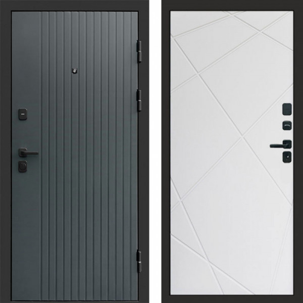 Входная дверь Termo-Door Твист Grey - Лучи белый