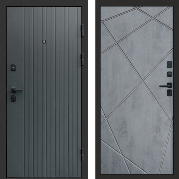 Входная дверь Termo-Door Твист Grey - Лучи бетон темный