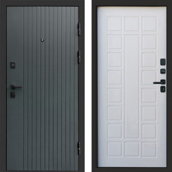Входная дверь Termo-Door Твист Grey - Престиж белое дерево