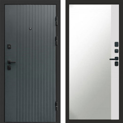 Входная дверь Termo-Door Твист Grey - Зеркало Фацет Белый софт