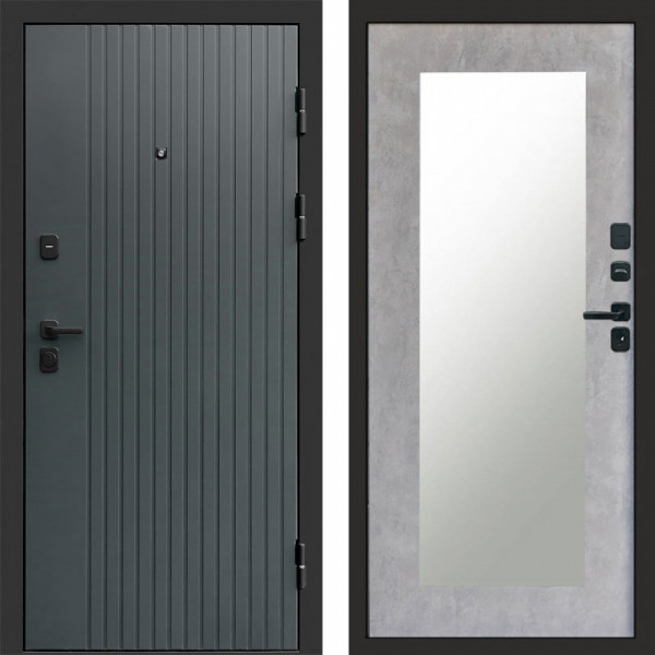 Входная дверь Termo-Door Твист Grey - Зеркало Триумф бетон светлый