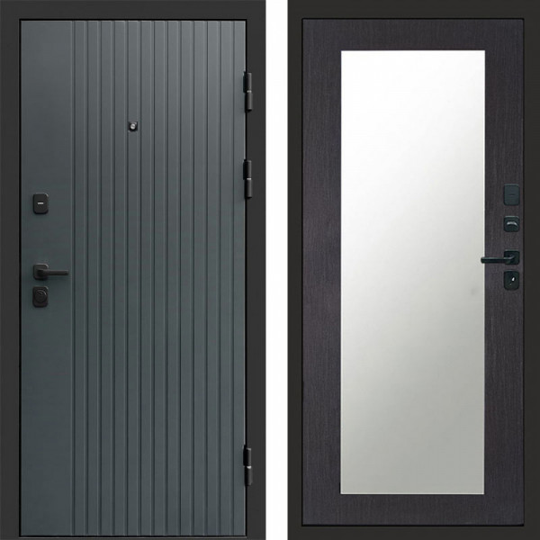 Входная дверь Termo-Door Твист Grey - Зеркало Триумф венге