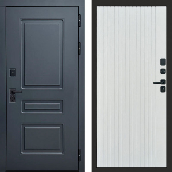 Входная дверь Termo-Door Аляска Графит - Flat Белый софт