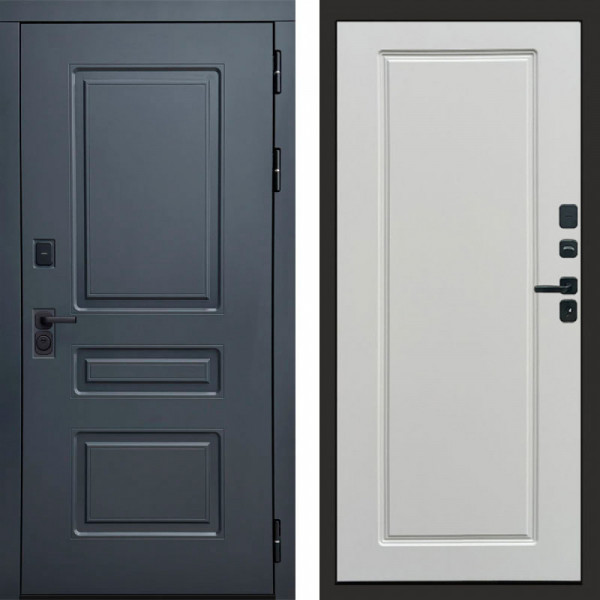 Входная дверь Termo-Door Аляска Графит - Гранд Белый софт