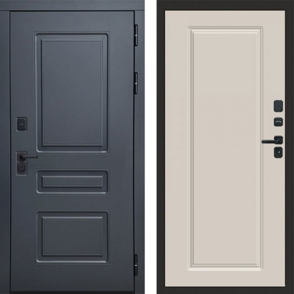 Входная дверь Termo-Door Аляска Графит - Гранд Слоновая кость
