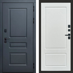 Входная дверь Termo-Door Аляска Графит - Марсель Белый софт