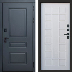 Входная дверь Termo-Door Аляска Графит - Престиж белое дерево
