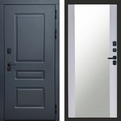 Входная дверь Termo-Door Аляска Графит - Зеркало белый софт