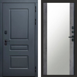 Входная дверь Termo-Door Аляска Графит - Зеркало бетон темный