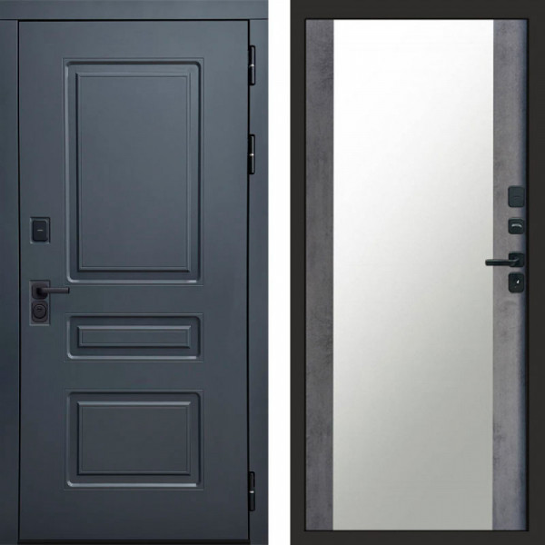 Входная дверь Termo-Door Аляска Графит - Зеркало бетон темный