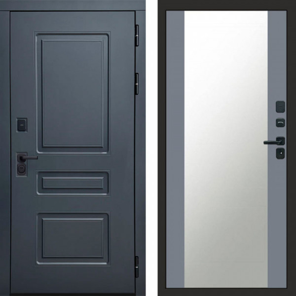 Входная дверь Termo-Door Аляска Графит - Зеркало Grey Софт