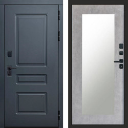 Входная дверь Termo-Door Аляска Графит - Зеркало Триумф бетон светлый