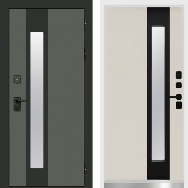 Входная дверь Termo-Door Арктика Графит - White слоновая кость