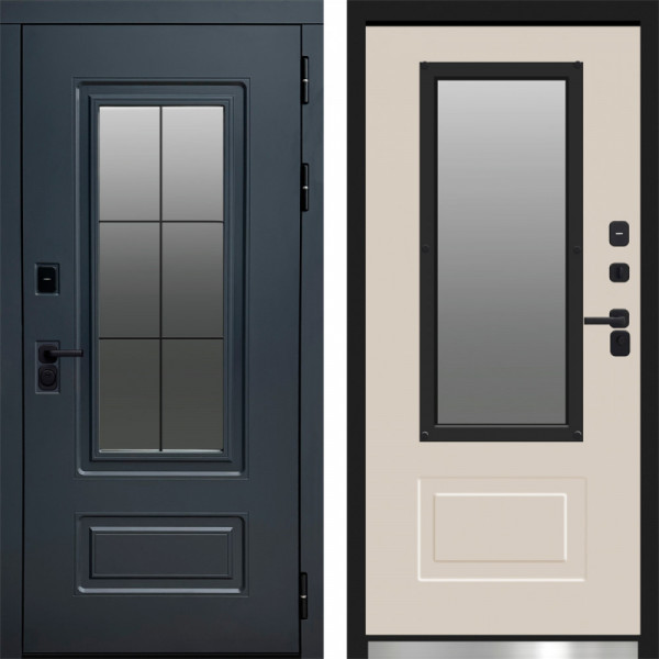 Входная дверь Termo-Door Эверест Графит - слоновая кость