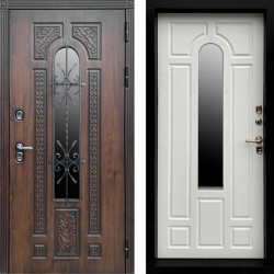 Входная дверь Termo-Door Лацио Дуб - Черный Короб Изнутри Белый софт
