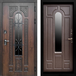 Входная дверь Termo-Door Лацио Дуб - Черный Короб Изнутри Венге
