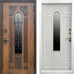 Входная дверь Termo-Door Лацио Орех - Белый Короб Изнутри Лиственница