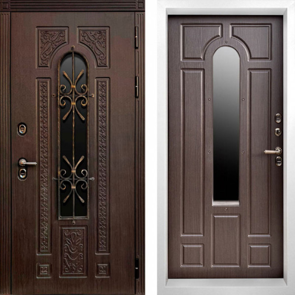 Входная дверь Termo-Door Лацио Венге - Белый Короб Изнутри Венге
