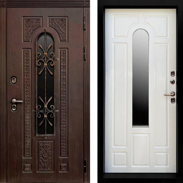 Входная дверь Termo-Door Лацио Венге - Черный Короб Изнутри Бежевый матовый