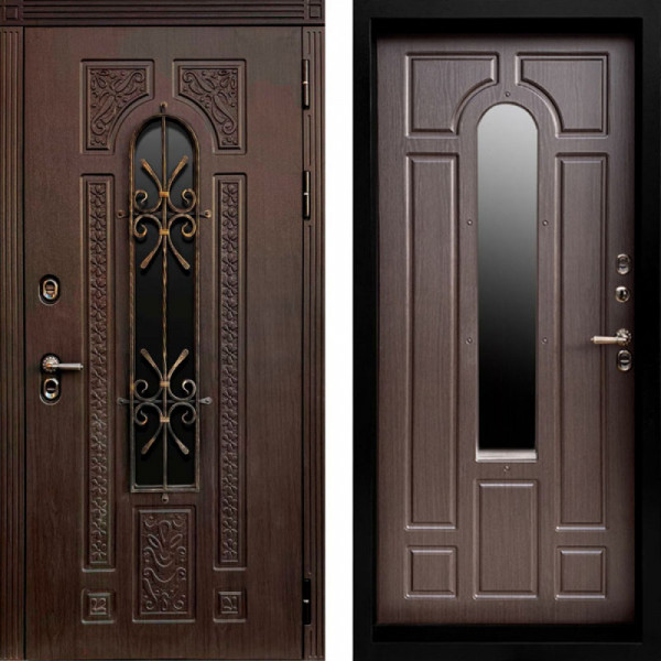 Входная дверь Termo-Door Лацио Венге - Черный Короб Изнутри Венге