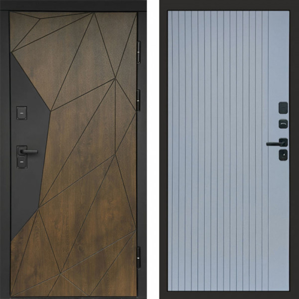 Входная дверь Termo-Door Премиум Геометрия Дуб - Flat Grey софт