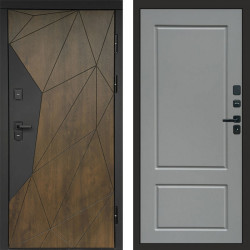 Входная дверь Termo-Door Премиум Геометрия Дуб - Марсель Grey софт