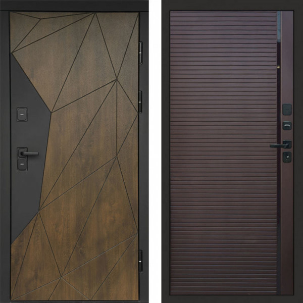 Входная дверь Termo-Door Премиум Геометрия Дуб - Porte Шоколад