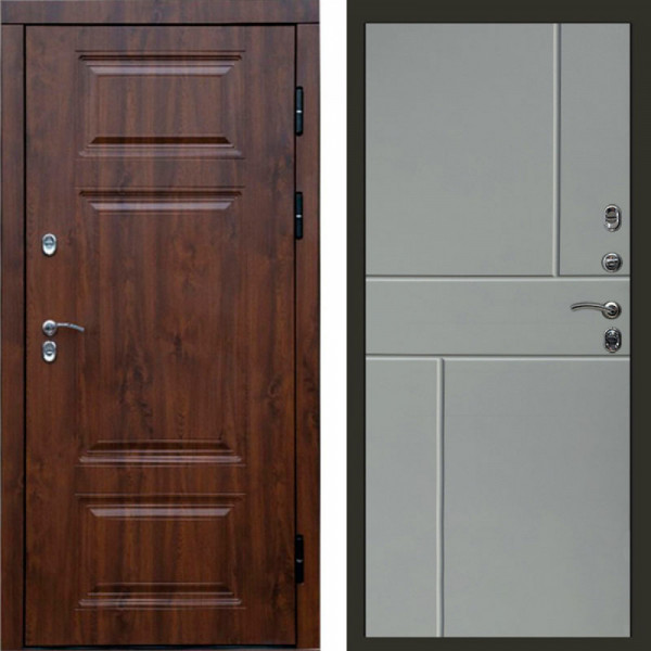 Входная дверь Termo-Door Премиум Орегон Дуб - Горизонт Grey софт