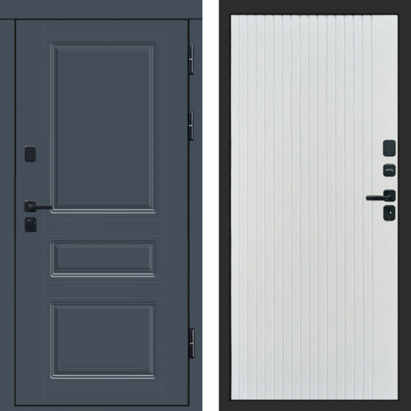 Входная дверь Termo-Door Премиум Орегон Графит - Flat Белый софт