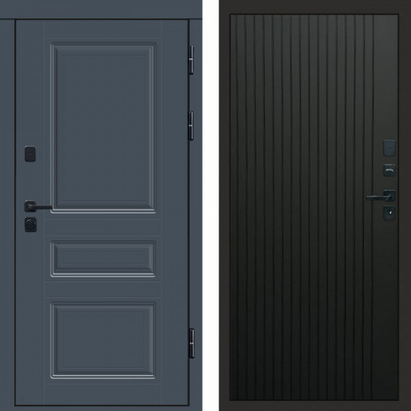 Входная дверь Termo-Door Премиум Орегон Графит - Flat Черный кварц