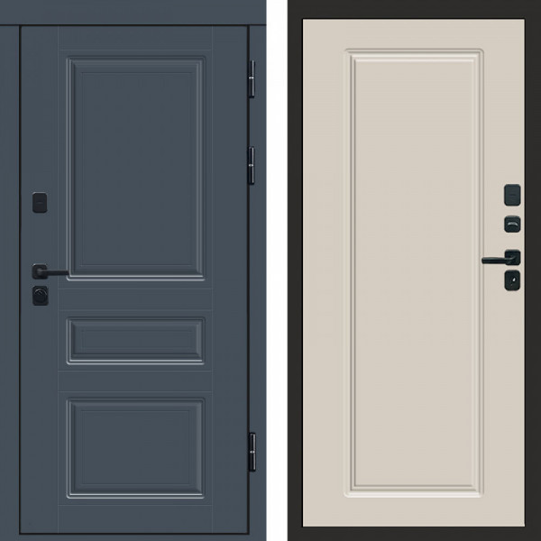 Входная дверь Termo-Door Премиум Орегон Графит - Гранд Слоновая кость