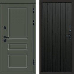 Входная дверь Termo-Door Премиум Орегон Грин - Flat Черный кварц