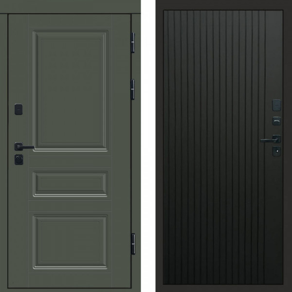 Входная дверь Termo-Door Премиум Орегон Грин - Flat Черный кварц