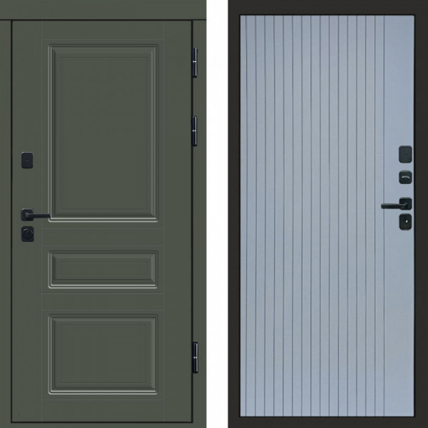 Входная дверь Termo-Door Премиум Орегон Грин - Flat Grey софт
