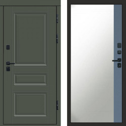 Входная дверь Termo-Door Премиум Орегон Грин - Зеркало Фацет Grey софт