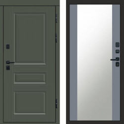 Входная дверь Termo-Door Премиум Орегон Грин - Зеркало Grey Софт