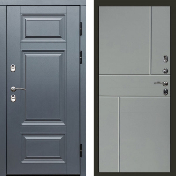 Входная дверь Termo-Door Премиум Винорит Grey - Горизонт Grey софт