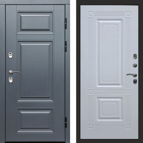Входная дверь Termo-Door Премиум Винорит Grey - Мадрид Белый софт