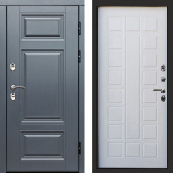 Входная дверь Termo-Door Премиум Винорит Grey - Престиж белое дерево