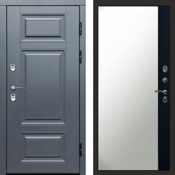 Входная дверь Termo-Door Премиум Винорит Grey - Зеркало Фацет Черный кварц