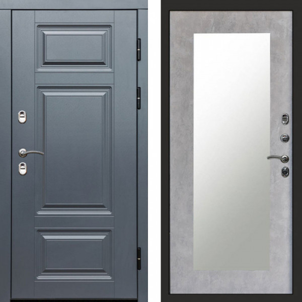 Входная дверь Termo-Door Премиум Винорит Grey - Зеркало Триумф бетон светлый