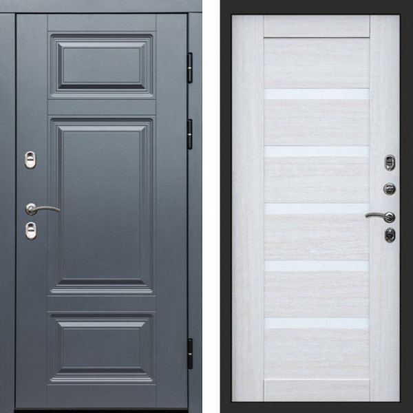 Входная дверь Termo-Door Премиум Винорит Grey - Зеркало Триумф Царга лиственница 4500 / 5500