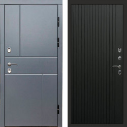 Входная дверь Termo-Door Премиум Винорит Вертикаль Grey - Flat Черный кварц