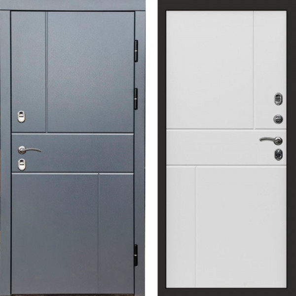 Входная дверь Termo-Door Премиум Винорит Вертикаль Grey - Горизонт белый