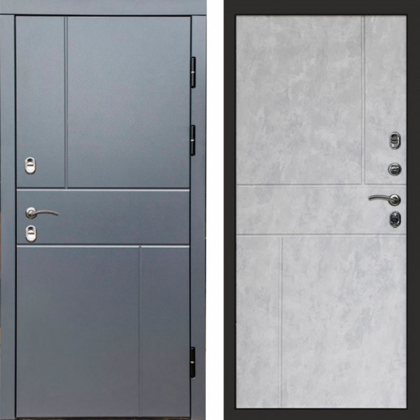 Входная дверь Termo-Door Премиум Винорит Вертикаль Grey - Горизонт бетон светлый