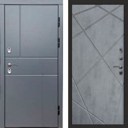 Входная дверь Termo-Door Премиум Винорит Вертикаль Grey - Лучи бетон темный