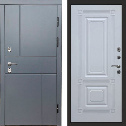 Входная дверь Termo-Door Премиум Винорит Вертикаль Grey - Мадрид Белый софт