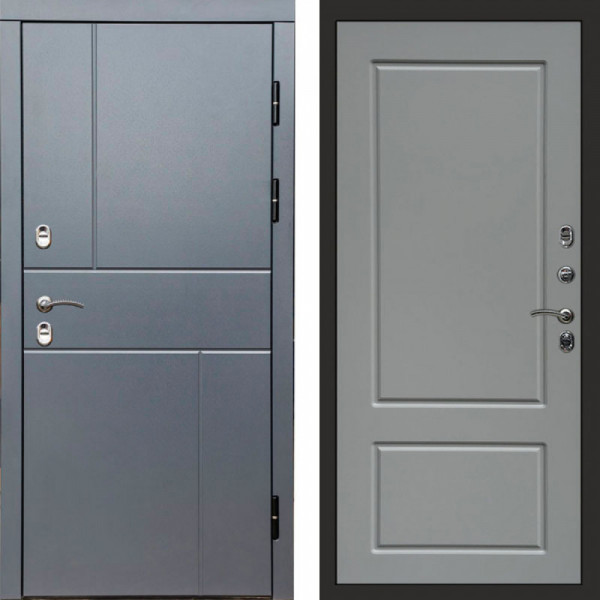 Входная дверь Termo-Door Премиум Винорит Вертикаль Grey - Марсель Grey софт