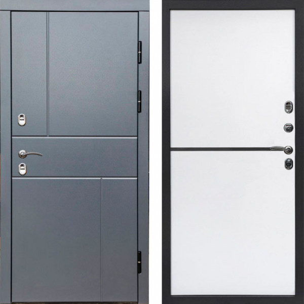 Входная дверь Termo-Door Премиум Винорит Вертикаль Grey - Нео White