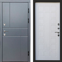 Входная дверь Termo-Door Премиум Винорит Вертикаль Grey - Престиж белое дерево